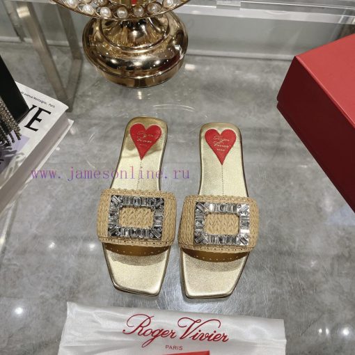 Roger Vivier/2024 Summer New Color Grass Woven Slippers High-end Top Of The Line Original 1:1 R ru27rpkx