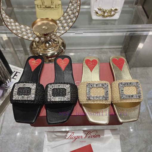 Roger Vivier/2024 Summer New Color Grass Woven Slippers High-end Top Of The Line Original 1:1 R ru27rpkx - Image 10