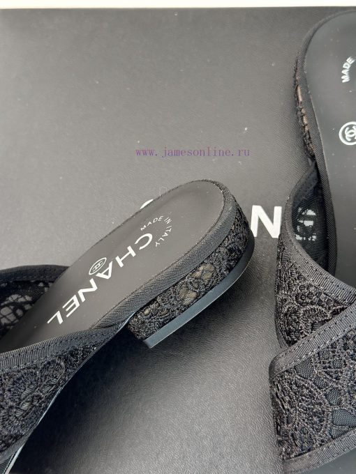 Chanel | Chanel 24P Spring/Summer New ProductsMesh Lace Series Cross SlippersThis Season's Mesh 0x44m54n - Image 7