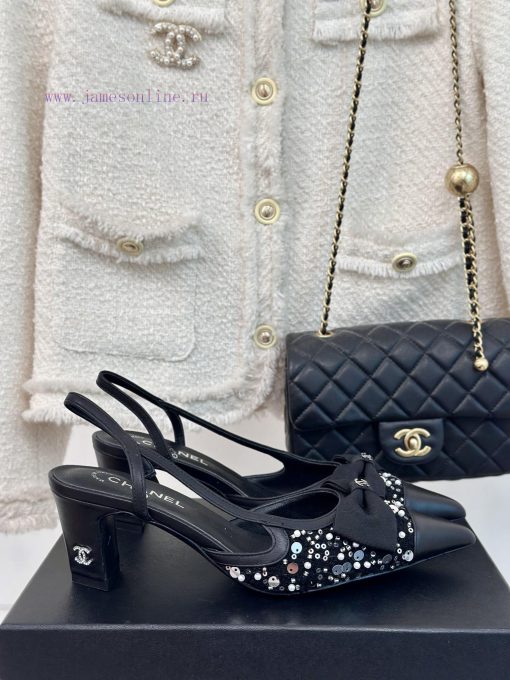 Chanel | Chanel Spring/Summer New Product Color MatchBow Pointed Thick Heel SandalsBeautiful To ymalz13b - Image 2