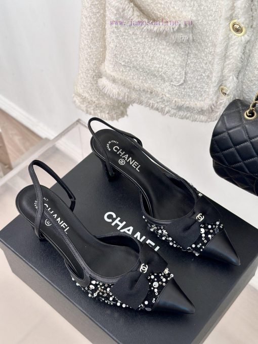 Chanel | Chanel Spring/Summer New Product Color MatchBow Pointed Thick Heel SandalsBeautiful To ymalz13b - Image 4