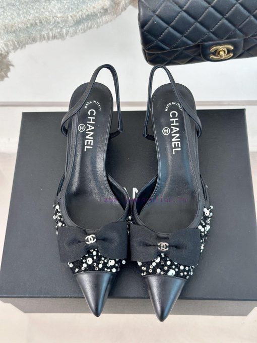 Chanel | Chanel Spring/Summer New Product Color MatchBow Pointed Thick Heel SandalsBeautiful To ymalz13b - Image 5