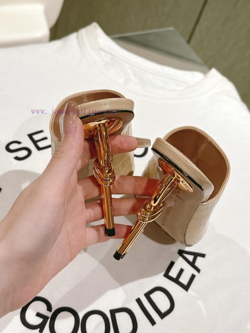 | ²⁰²4 𝐬𝐬  🤍🤎BV Knot Series Metal Heel Slippers With High Heels~Original Version And 8.5 1:1 St 91fq540h - Image 6
