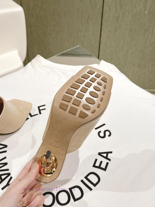 | ²⁰²4 𝐬𝐬  🤍🤎BV Knot Series Metal Heel Slippers With High Heels~Original Version And 8.5 1:1 St 91fq540h - Image 7