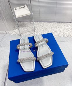 Stuart Weitzman's New SW Rhinestone Chain Flat SlippersUpper Rhinestone/inner Footrest Sheepski su4q2qpn