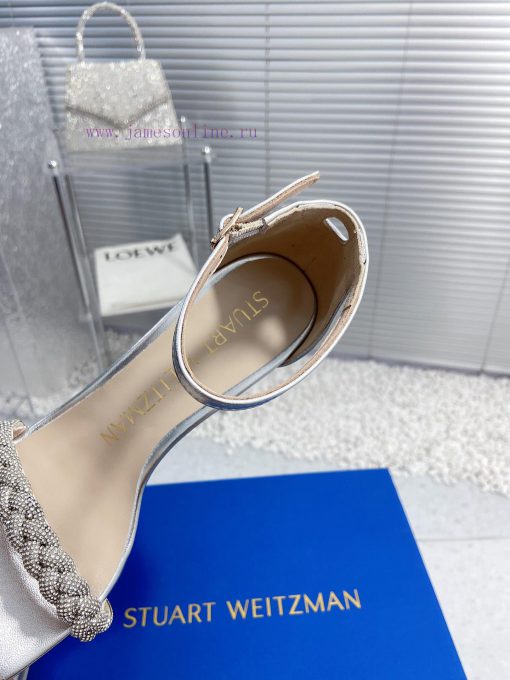 Stuart Weitzman's New SW High-heeled SandalsShoe Upper With Rhinestone Cowhide/inner Footrest W stpoulkz - Image 7