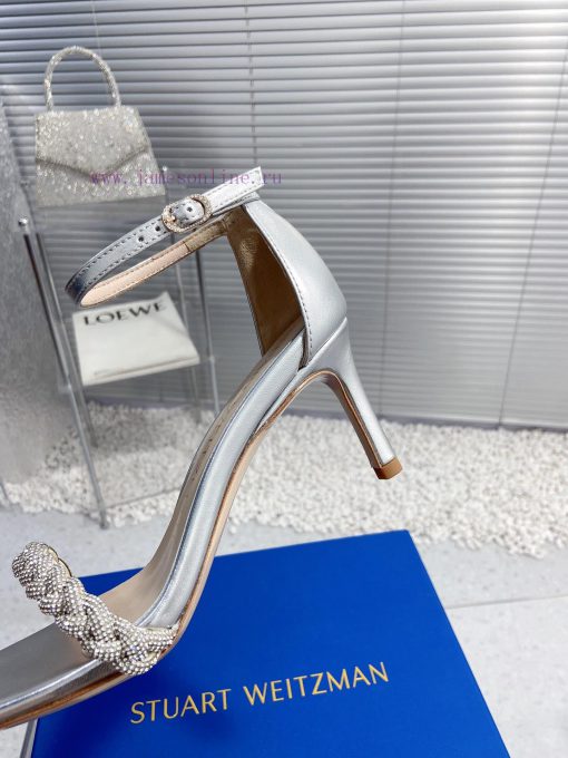 Stuart Weitzman's New SW High-heeled SandalsShoe Upper With Rhinestone Cowhide/inner Footrest W stpoulkz - Image 8