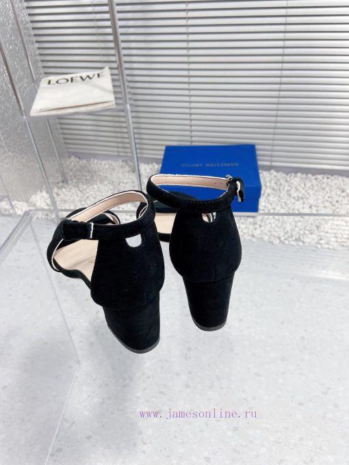 Stuart Weitzman's New SW Thick Heel SandalsShoe Upper Made Of Sheepskin And Inner Padding Made wx6zwnlx - Image 5