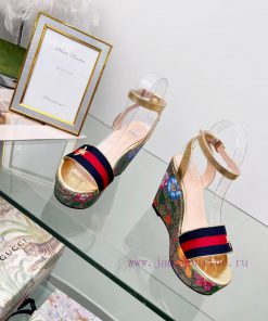 GUCCIGucci2024's Latest Summer Favorite And Hottest Flower Bird Cordyceps Series Wedge Sandals 2xchpsl0