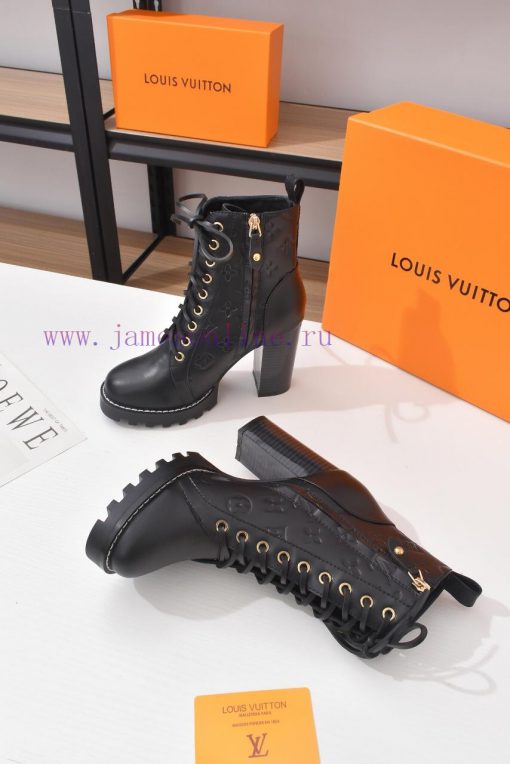 Synchronize L.V Louis Vuitton Lo.uis Vu.itton Classic High-heeled Martin Boots A Popular Item T 5odth3yq - Image 8
