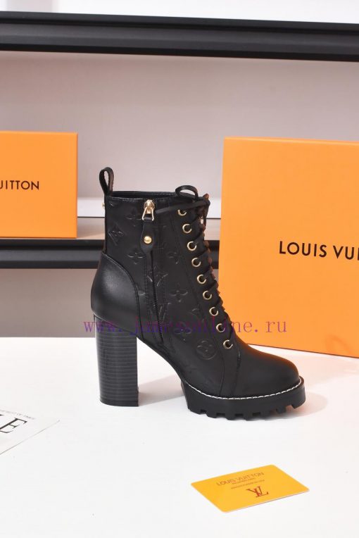 Synchronize L.V Louis Vuitton Lo.uis Vu.itton Classic High-heeled Martin Boots A Popular Item T 5odth3yq - Image 10