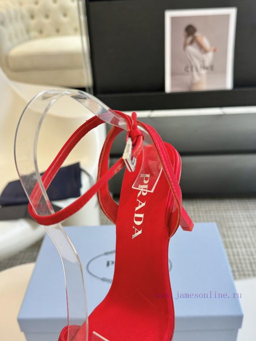 (9cm)Prada Prada 24/Early Spring New Beautiful Silk SandalsThis Season Is So Surprising The Lon yj7hm0zk - Image 9