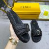 FENDI's Latest Popular Flat Bottom Slippers Paired With Knotted Ties Gold Finish Metal Parts FF e5g4m7li