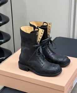 Miumiu Fw24 New Arrival～Miu 24 Autumn/Winter Show Short Boots New ProductClassic Motorcycle Boo b8euugwn