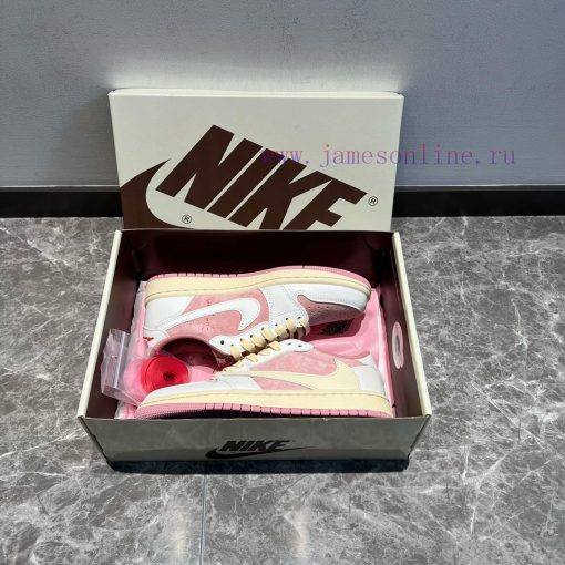 Travis Scott X Jordan Air Jordan 1 Low Low Cut Pink And White ️ The Simple And Elegant Design G rwfbrnm2