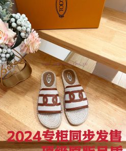 Tods Todd's New Fried Dough Twists Buckle Linen Slippers Fisherman's Shoes Yearning For Eleganc dwyzyw04