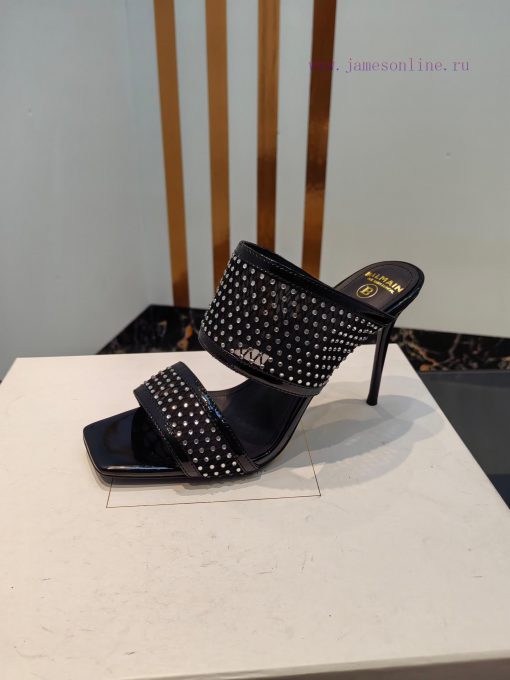 Balmain 2024 Spring/Summer Fashion Mesh Diamond High Heels SlippersBrand Balmain 𝘽𝙖𝙡𝙢𝙖𝙞𝙣 By Fre iyhttqhx - Image 10