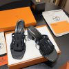 New HERMES Hermes 2024 Thick Heel Series Hollow H-Trailer Super High Altitude Edition Reproduct hncf3mj5