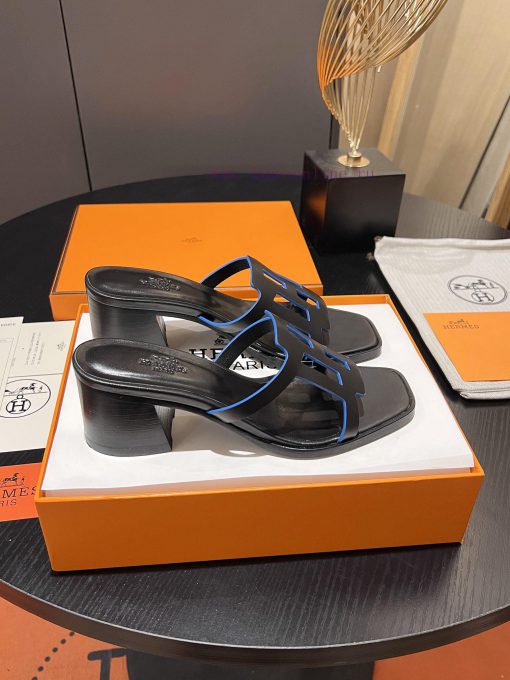 New HERMES Hermes 2024 Thick Heel Series Hollow H-Trailer Super High Altitude Edition Reproduct hncf3mj5 - Image 3