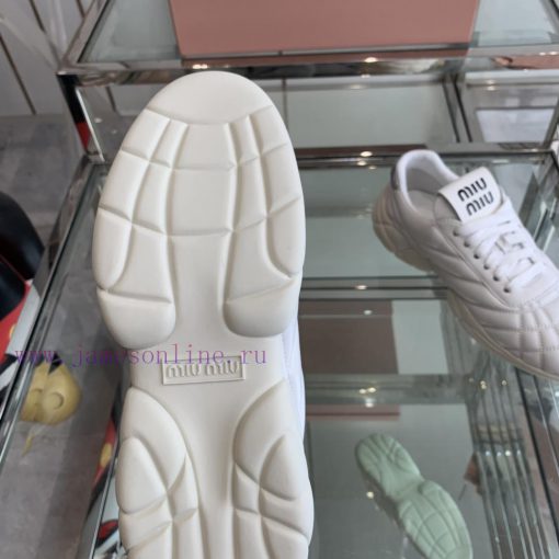 Miu Miu 2024SS New Thick Soled Casual Height Increasing White Shoes Miu Miu's New 'comfort Real 6vdjs6e9 - Image 10