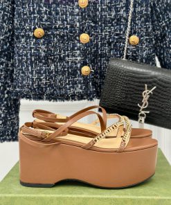 Gucci24S Spring/Summer New Product ShowThick Soled Chain SandalsGucci Embodies A Sense Of Luxur s25douwo
