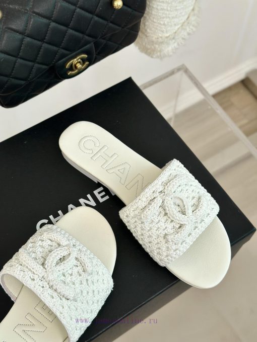 Chanel | Chanel 24P New ProductKnitted Double C Flat Flat SlippersA Must-have Cool Mop Series F c2kin960 - Image 6