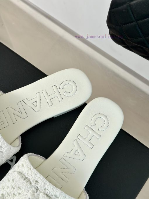 Chanel | Chanel 24P New ProductKnitted Double C Flat Flat SlippersA Must-have Cool Mop Series F c2kin960 - Image 9