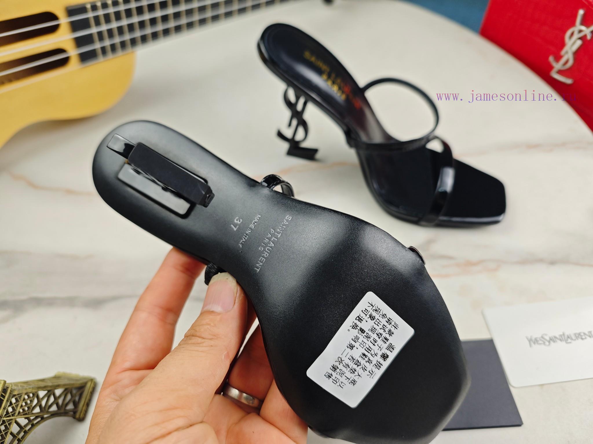 RiceSaint Laurent Slim Heeled Sandals 2024 Early Autumn Synchronized YSL Rhinestone Buckle Deco 0rn5swr4 - Image 3