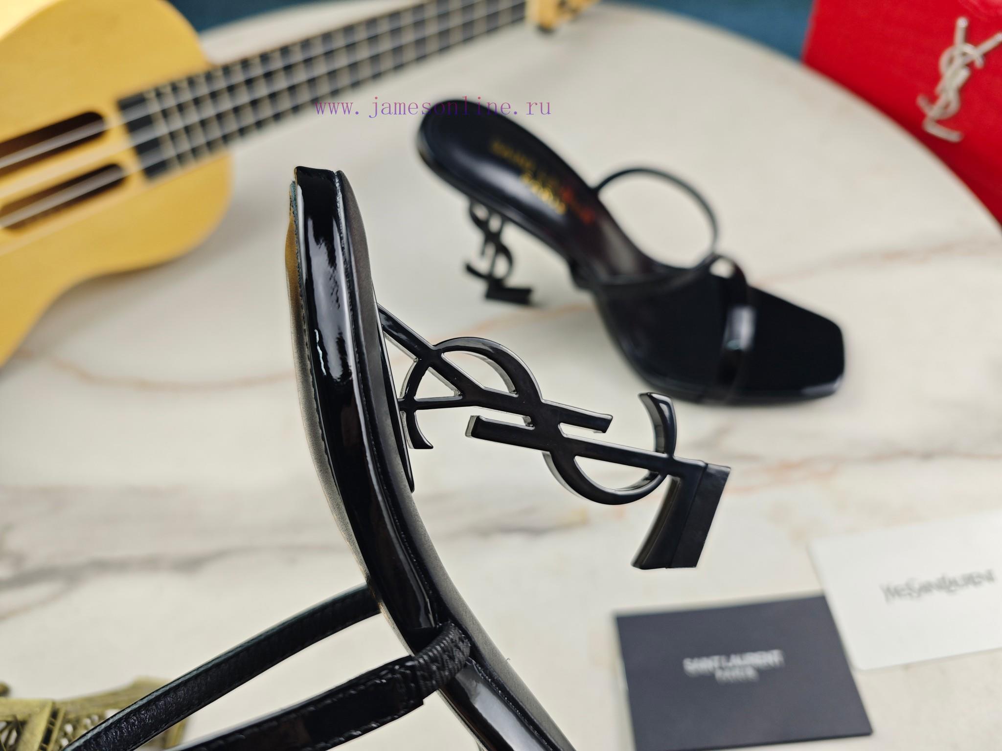 RiceSaint Laurent Slim Heeled Sandals 2024 Early Autumn Synchronized YSL Rhinestone Buckle Deco 0rn5swr4 - Image 4