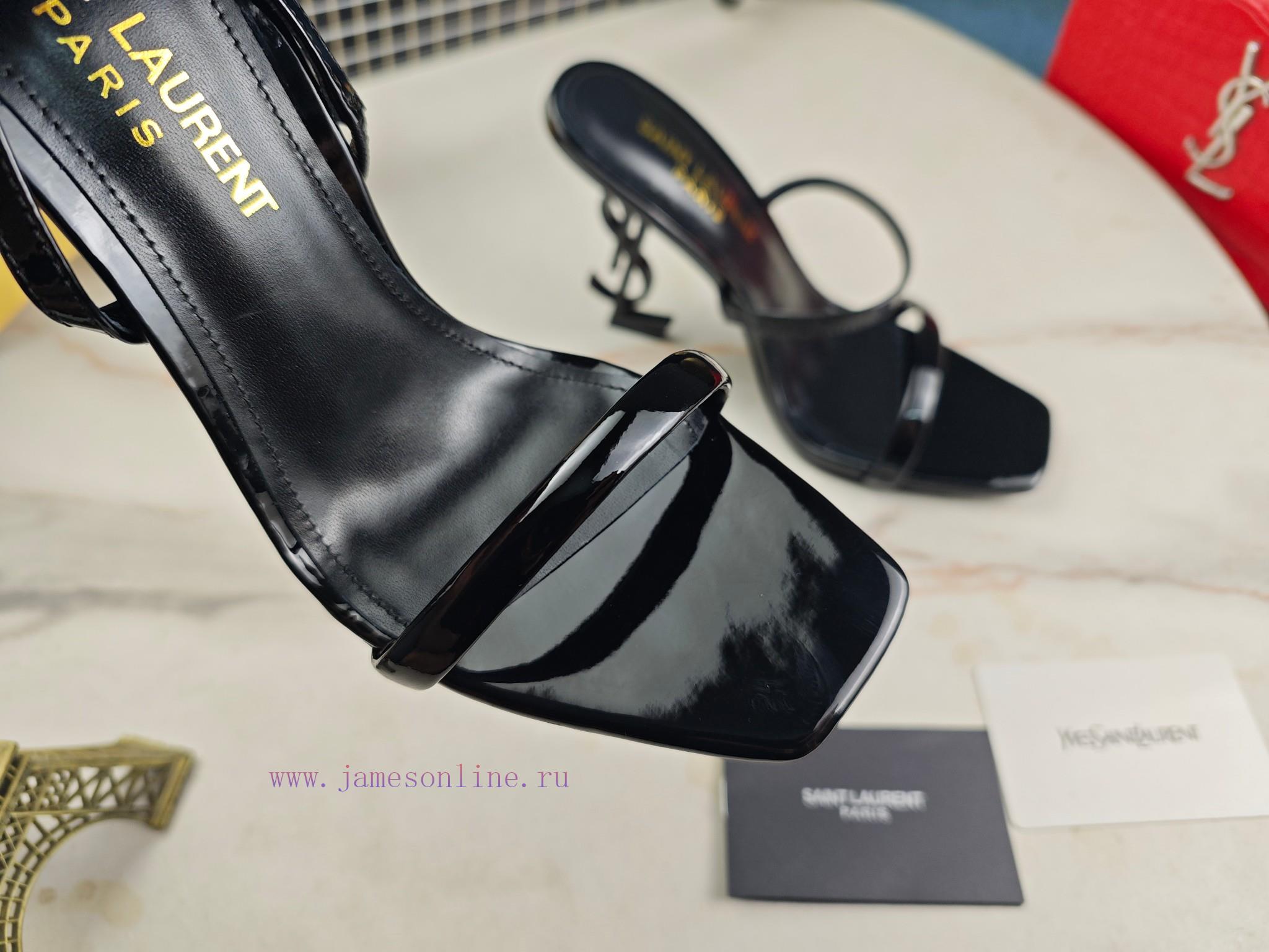 RiceSaint Laurent Slim Heeled Sandals 2024 Early Autumn Synchronized YSL Rhinestone Buckle Deco 0rn5swr4 - Image 5