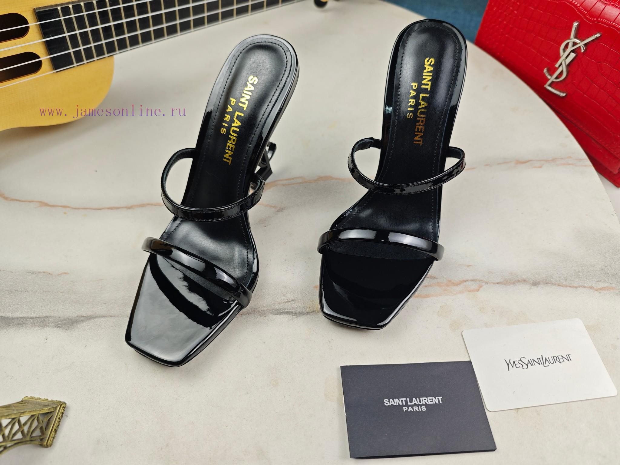 RiceSaint Laurent Slim Heeled Sandals 2024 Early Autumn Synchronized YSL Rhinestone Buckle Deco 0rn5swr4 - Image 9