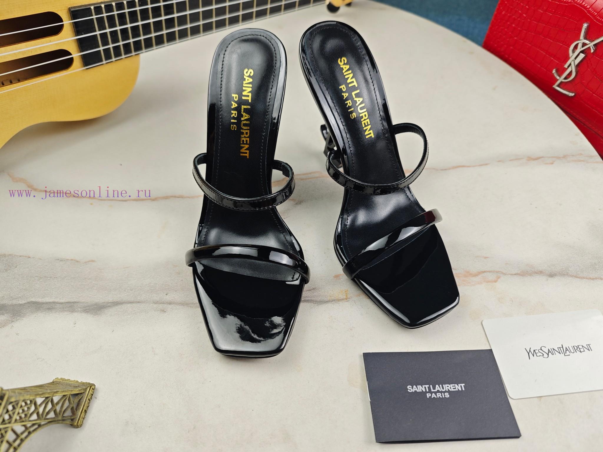 RiceSaint Laurent Slim Heeled Sandals 2024 Early Autumn Synchronized YSL Rhinestone Buckle Deco 0rn5swr4 - Image 10