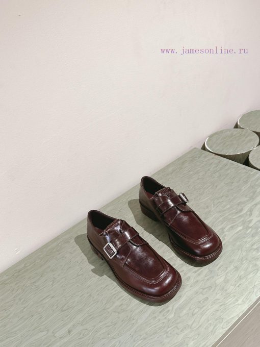 | ²⁰²4 𝐬𝐬  🤍🤎MIUMIU British Minimalist Motorcycle Sandals With Thick Heels And Round Heads Unis vg8c8p3b - Image 8