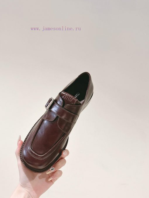 | ²⁰²4 𝐬𝐬  🤍🤎MIUMIU British Minimalist Motorcycle Sandals With Thick Heels And Round Heads Unis vg8c8p3b - Image 10