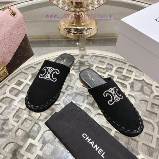 CELINE 2024 New Arc De Triomphe SlippersMinimally Designed With Slim Legs Whether Worn Alone Or akg681f8 - Image 3
