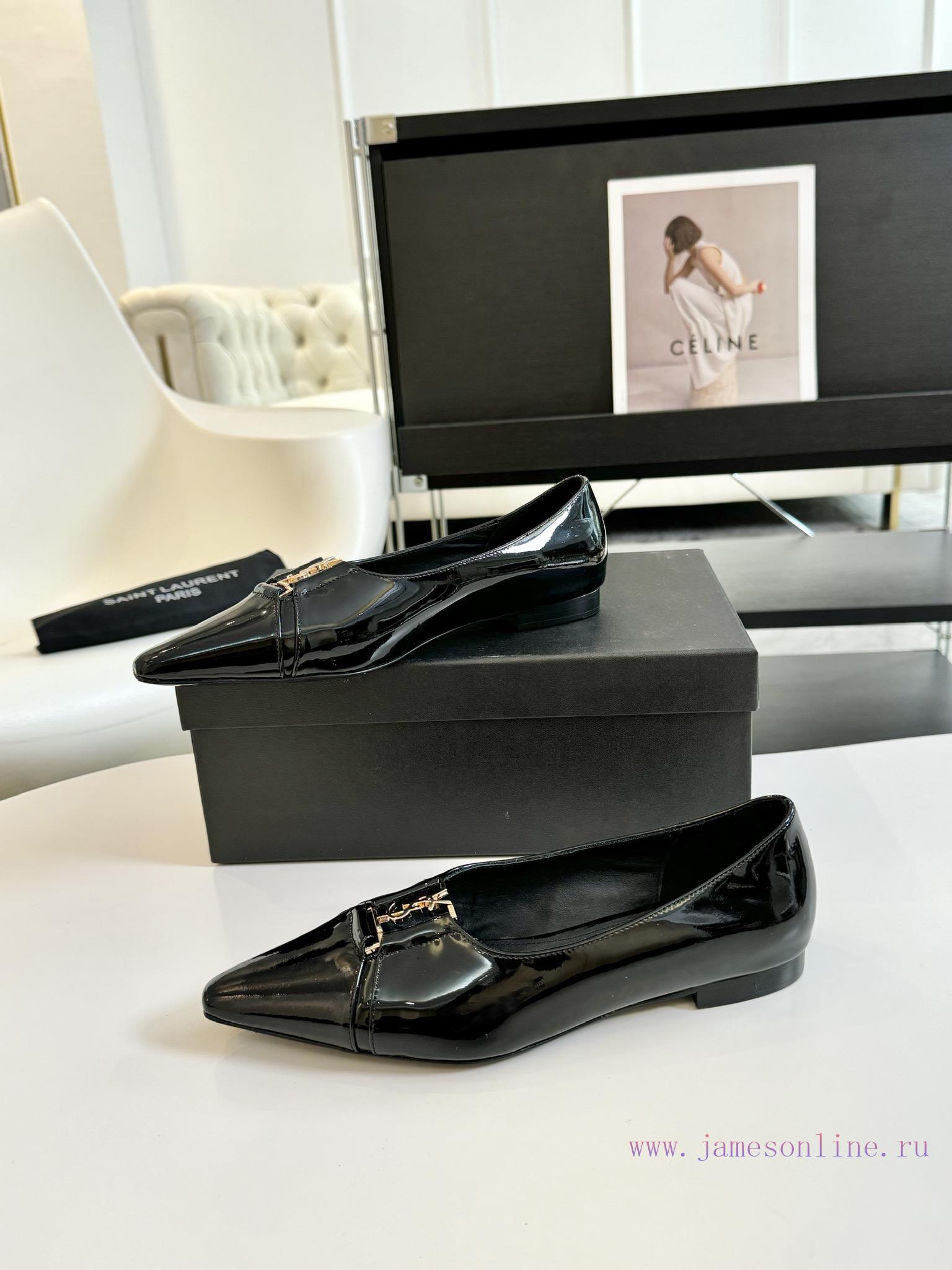 SAINT LAURENT YSL Pointed Flat Sole Single ShoeWho Loves These Retro Animal Patterned Flat Shoe aihsfmgq - Image 13