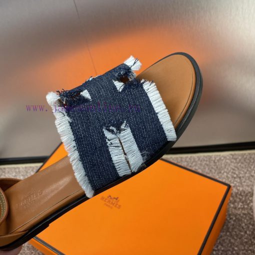 Hermes Spring/Summer Classic Santorini Color Blocked H-shaped Dragging Women's Shoes Hermes Fla 2ny6kj7n - Image 8