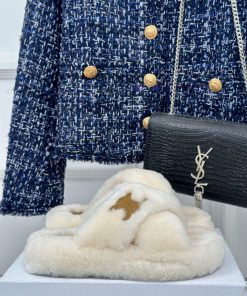 CELINE/Celine Classic Autumn/Winter Thick BottomCross Hairy SlippersThis Season's Celine Made M 631g5q7n