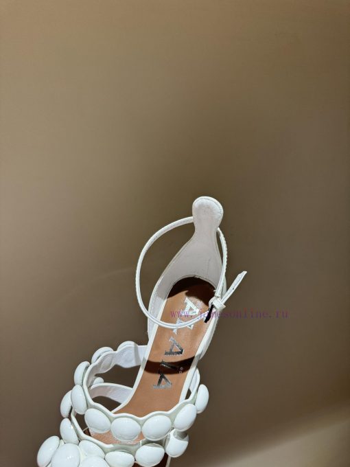 The MostALAIA24 Spring/Summer New Round Headed Straw High Heels Thanks ToHe Has A Background In bmmw03kz - Image 16