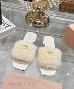 24 New Miumi * Ss Autumn And Winter Flat Wool Slipperstop-level—————————Zp Development Miumiu I d5sc5a96
