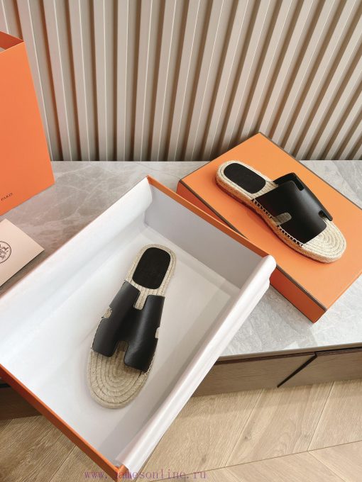 Top TierHermes 2024 Antigua Grass Woven Slippers - Made Of Genuine Leather With A Large Sole An ort4rd6t - Image 12