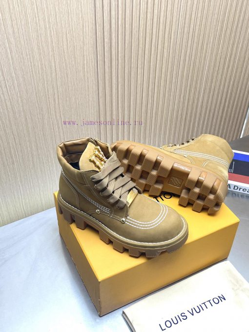 LV Louis Vuitton Donkey 24ss Autumn/Winter Checker Series Thick Bottom Short Boots Martin Boots ha2pym1r - Image 19