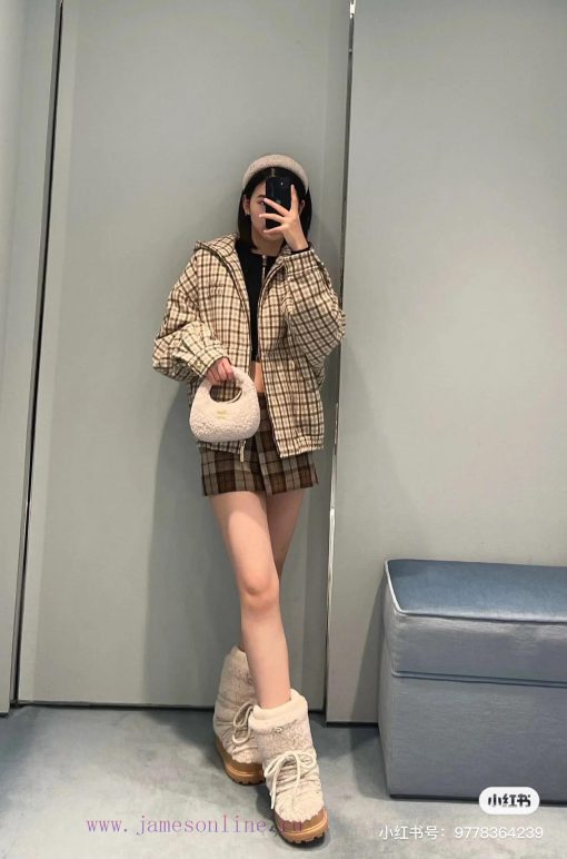 P MiuMiu Miu 24ss Series Women's Logo Nylon Wada Net Snow Party Metal Logo Two Tone Thick Botto 3lubtr6p - Image 16