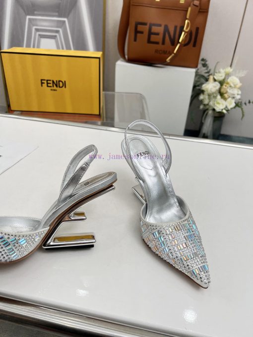 Fendi First Crystal High Heel SandalsThe Combination Of Crystal And Rhinestone Reproduces The F pup5450m - Image 13