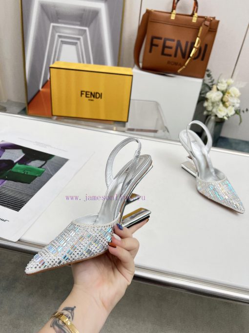 Fendi First Crystal High Heel SandalsThe Combination Of Crystal And Rhinestone Reproduces The F pup5450m - Image 16