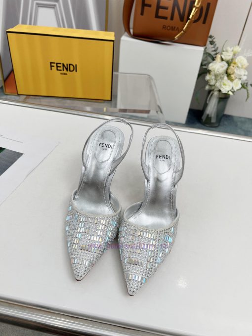Fendi First Crystal High Heel SandalsThe Combination Of Crystal And Rhinestone Reproduces The F pup5450m - Image 18