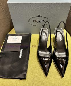 Prada/Prada 2024 Spring/Summer New Product Saffiano Lacquer Strap High Heels Shining Debut Reco q677ad4l