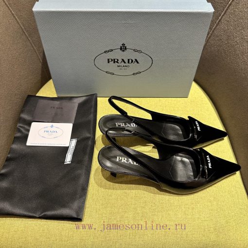 Prada/Prada 2024 Spring/Summer New Product Saffiano Lacquer Strap High Heels Shining Debut Reco eqvve6gw - Image 3