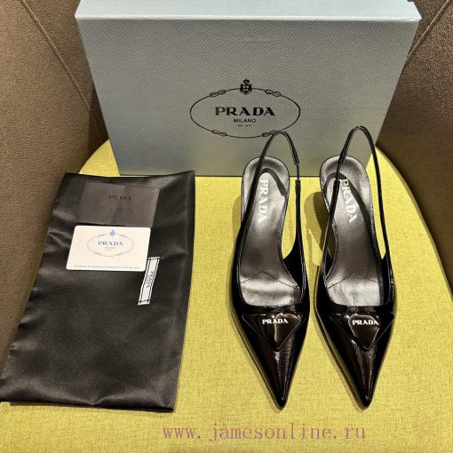 Prada/Prada 2024 Spring/Summer New Product Saffiano Lacquer Strap High Heels Shining Debut Reco eqvve6gw - Image 11