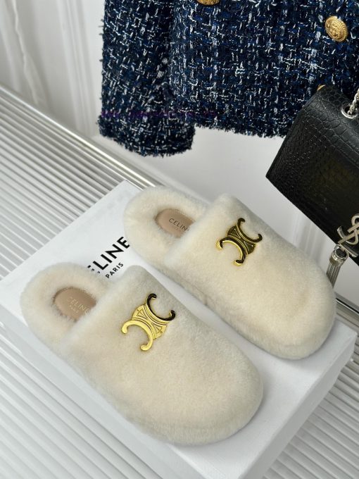 Celine/Celine 24ss New Fur SlippersThis Fur Mop Is Really CuteSoft And Fluffy Fur Comfortable A ak30lrvg - Image 4